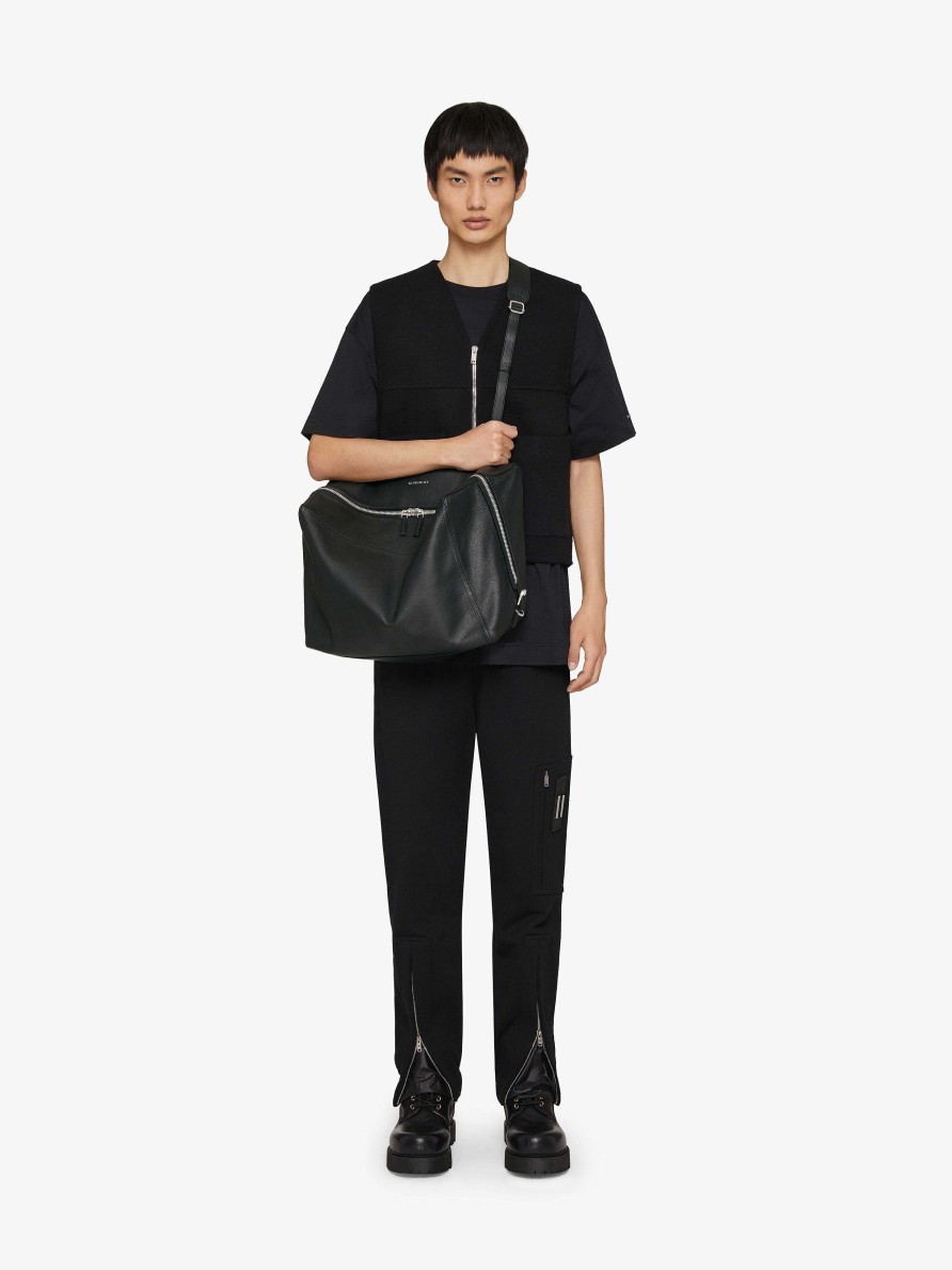 Men Givenchy Pandora | Medium Pandora Bag In Grained Leather Black