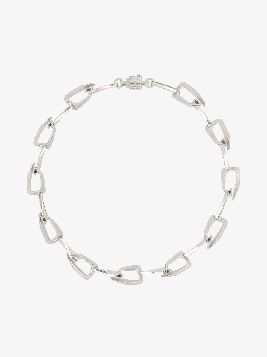 Men Givenchy Jewelry | Giv Cut Necklace In Metal Silvery