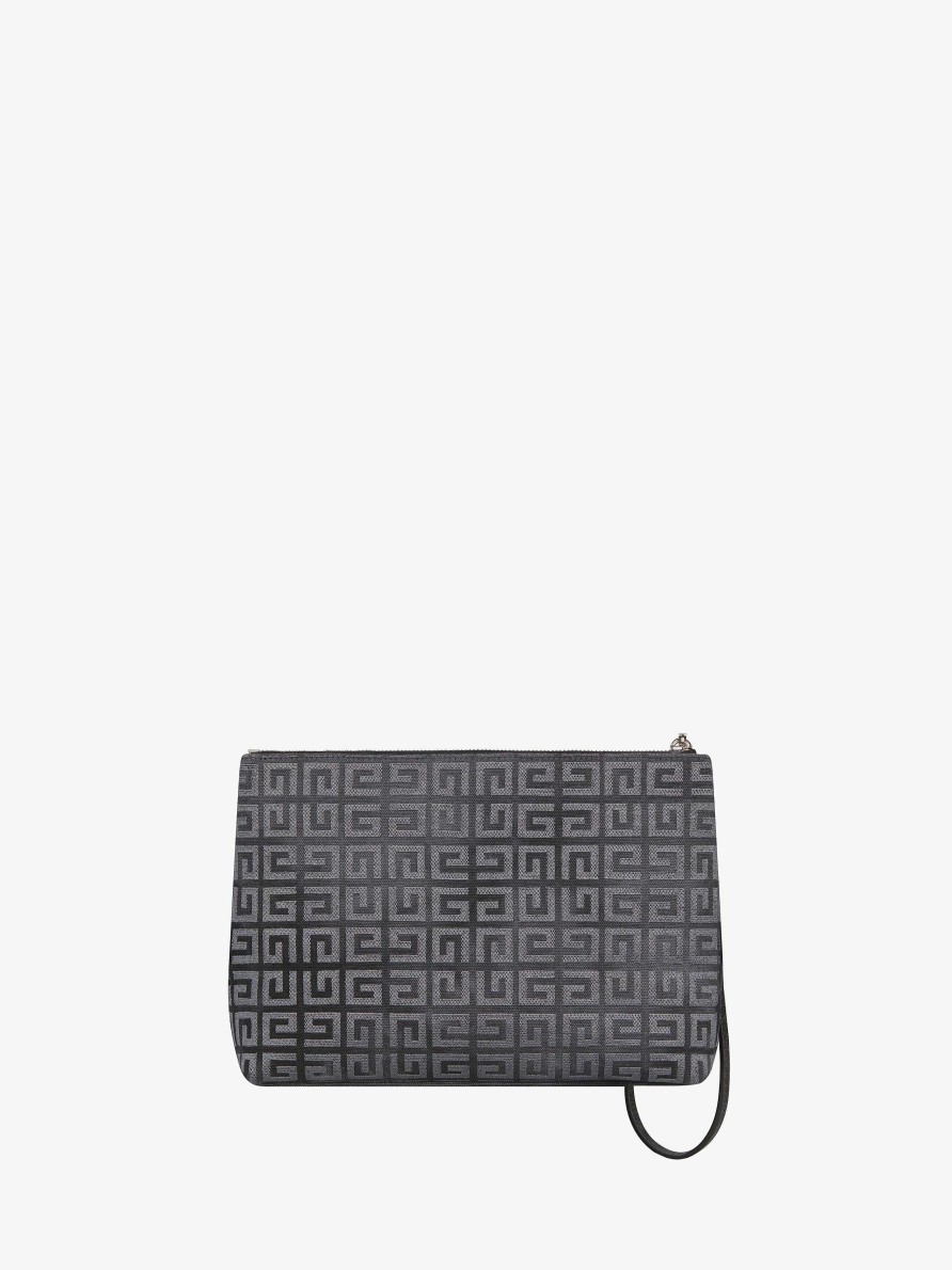 Women Givenchy Small Leather Goods | Givenchy Travel Pouch In 4G Lurex Embroidery Dark Grey