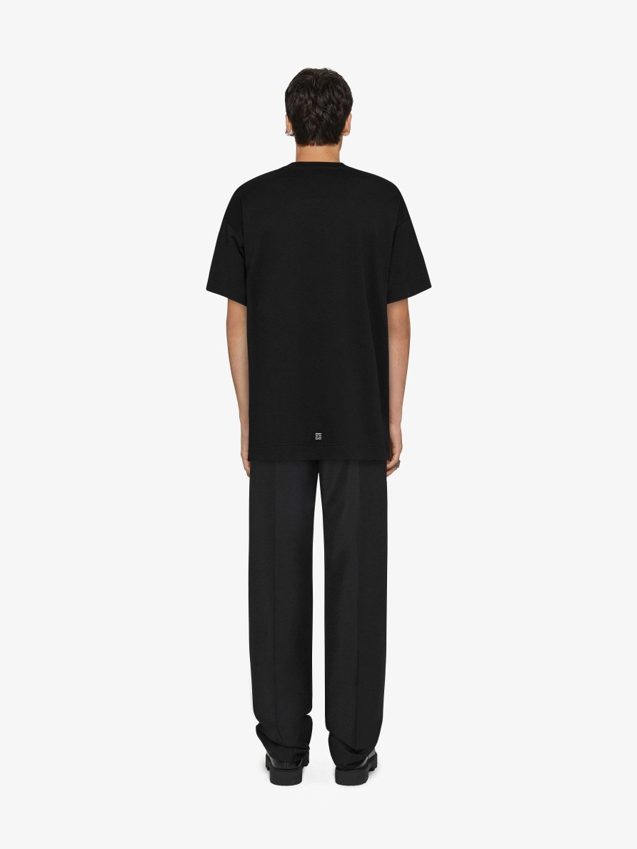 Men Givenchy T-Shirts | Givenchy World Tour Oversized T-Shirt In Cotton Black