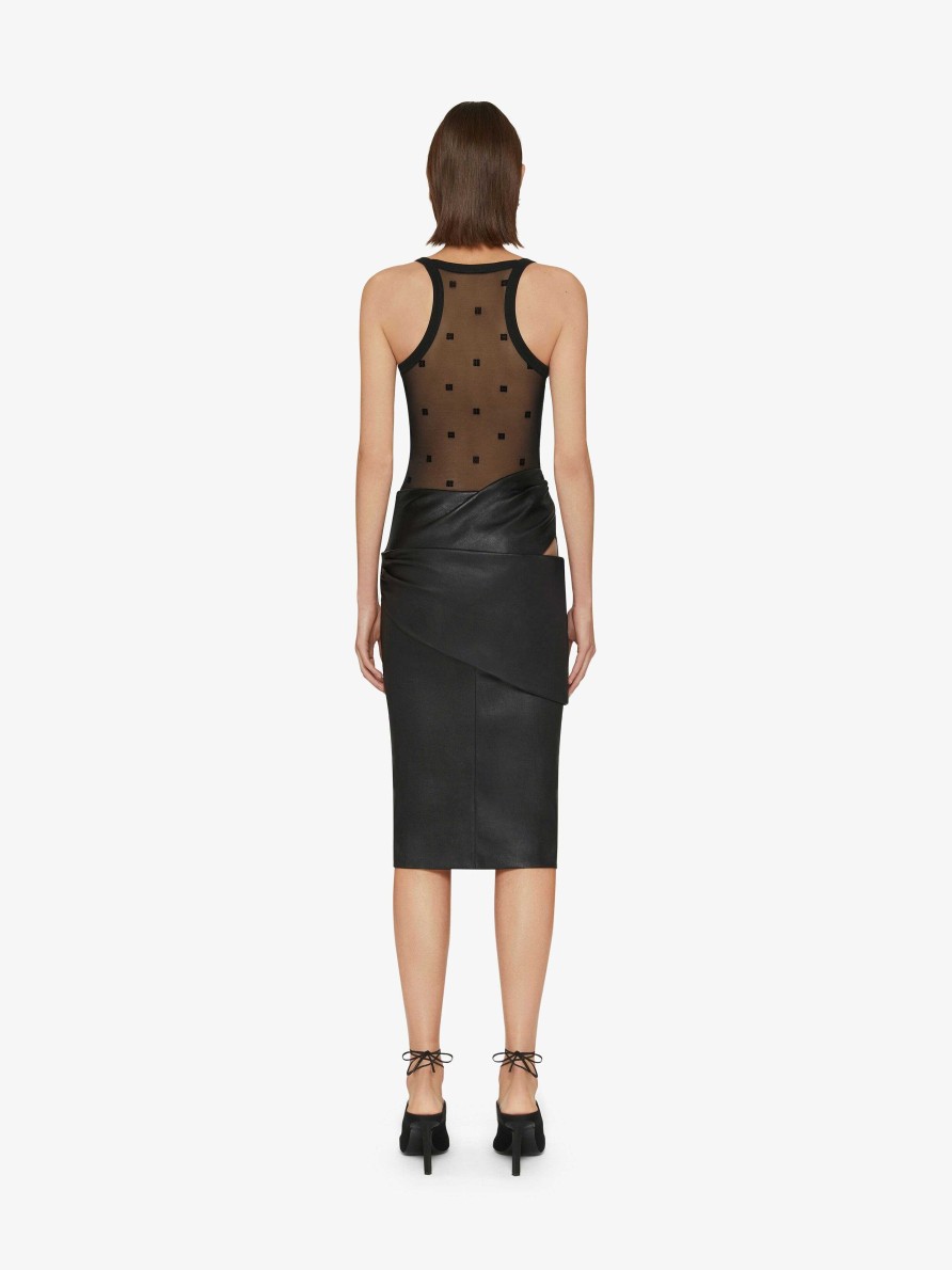 Women Givenchy T-Shirts | Slim Fit Tank Top In 4G Tulle Black