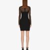 Women Givenchy Dresses | Mock Neck Dress In Bi-Material 4G Pattern Black