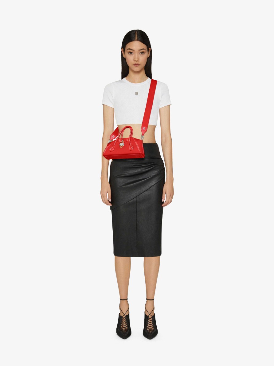 Women Givenchy Antigona | Mini Antigona Stretch Bag In Box Leather Red