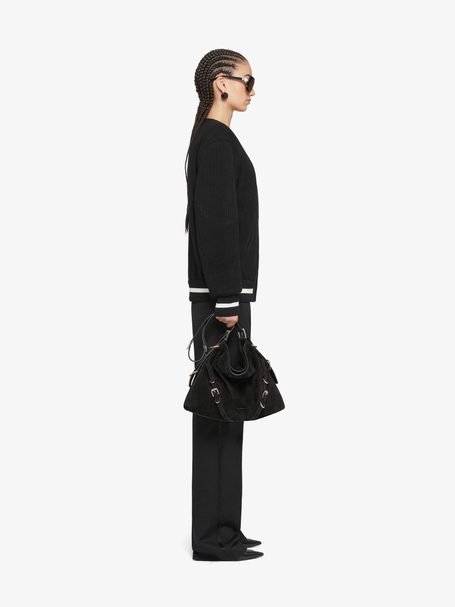 Women Givenchy Outerwear & Blousons | Givenchy College Varsity Jacket In Wool Black