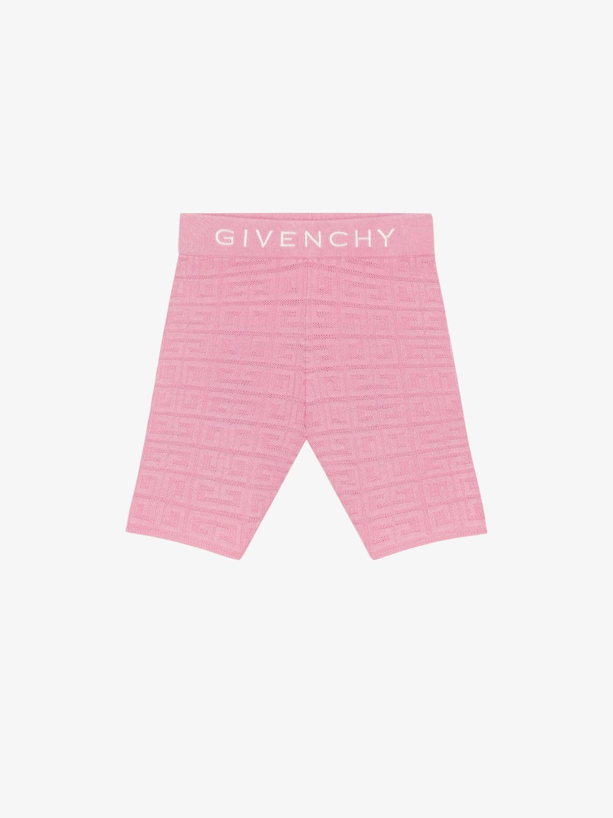 Women Givenchy Girl (4 To 12 Years) | Biker Shorts In 4G Jacquard Candy Pink