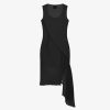 Women Givenchy Dresses | Dress In Silk With Ruffles On The Side Black