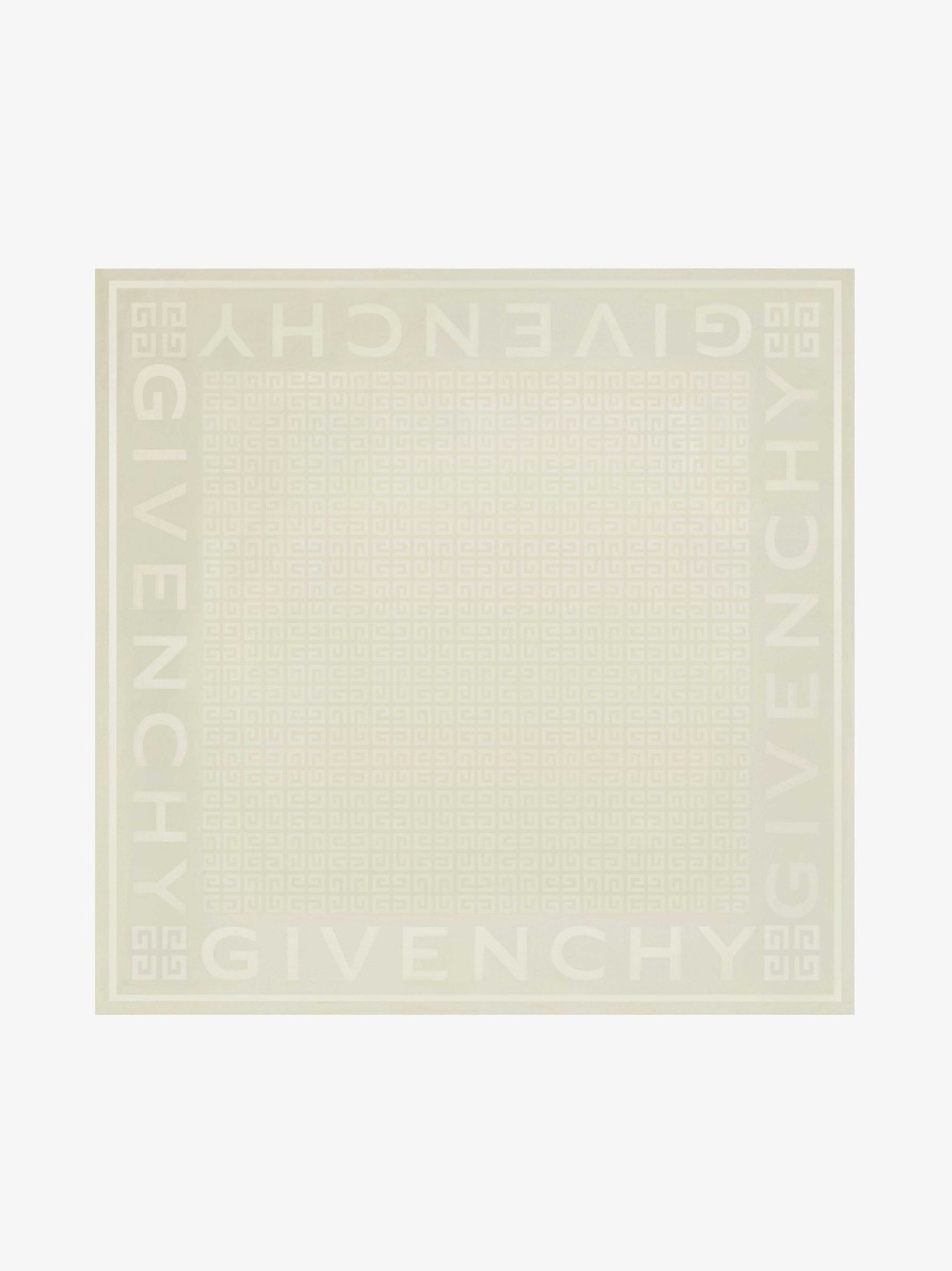 Women Givenchy Scarves | Givenchy 4G Large Square In Silk Jacquard Ivory