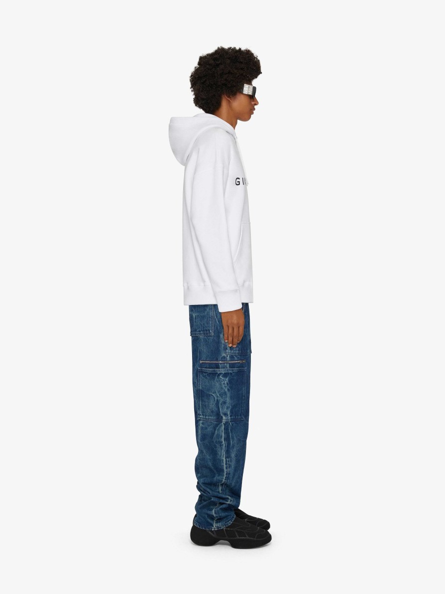 Men Givenchy Sweatshirts & Hoodies | Givenchy Archetype Slim Fit Hoodie In Fleece White