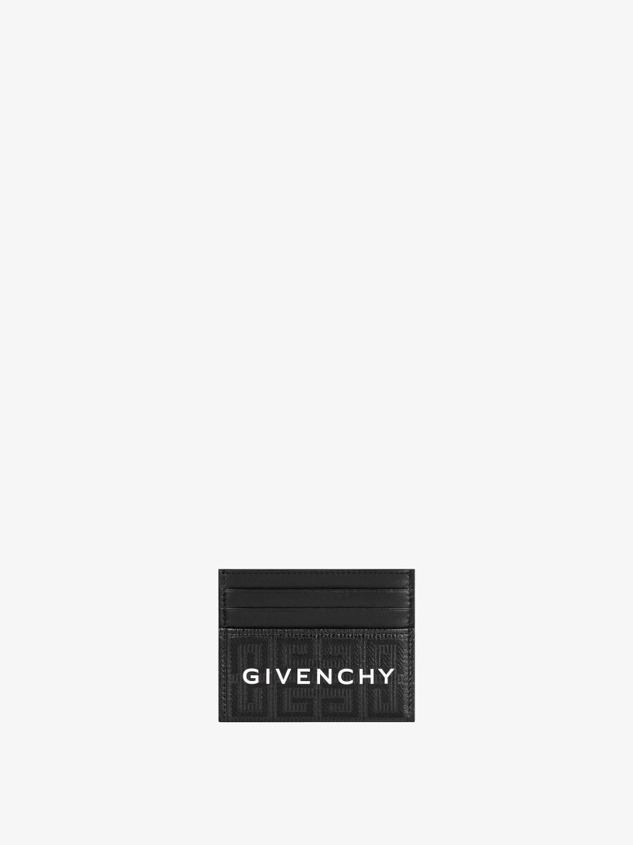 Men Givenchy Small Leather Goods | Card Holder In 4G Coated Canvas And Leather Black