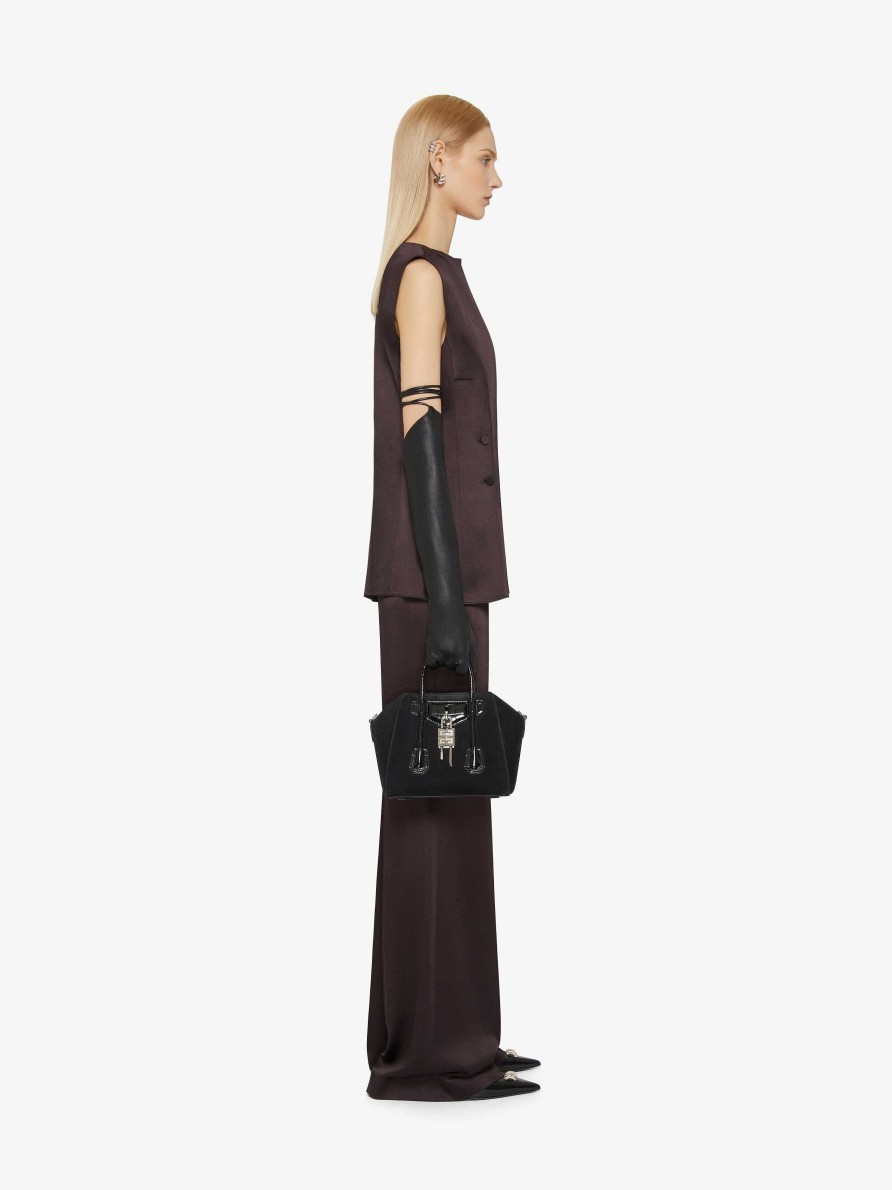 Women Givenchy Pants | Flare Tailored Pants In Crepe With Satin Back Dark Brown