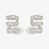 Women Givenchy Jewelry | Stitch Clip Earrings In Metal With Crystals Silvery