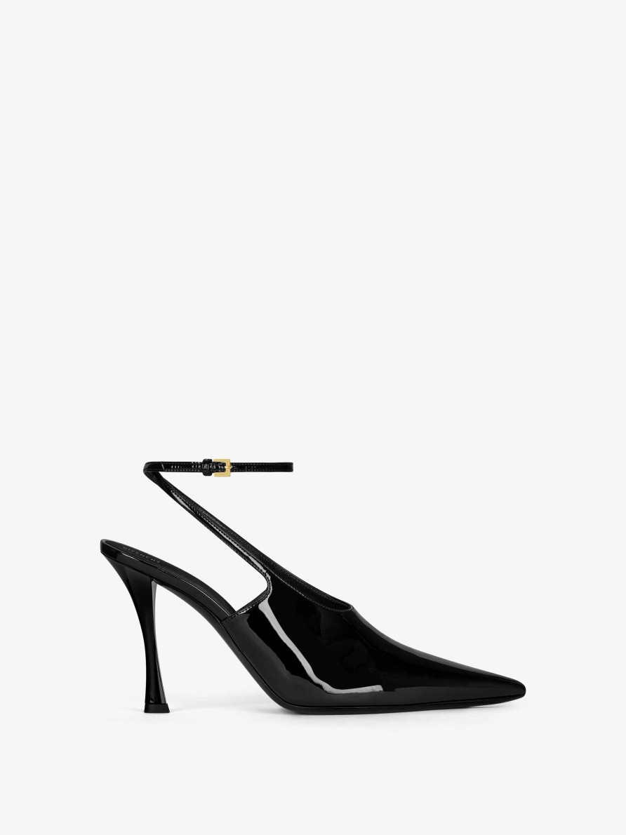 Women Givenchy Heels | Show Slingbacks In Patent Leather Black