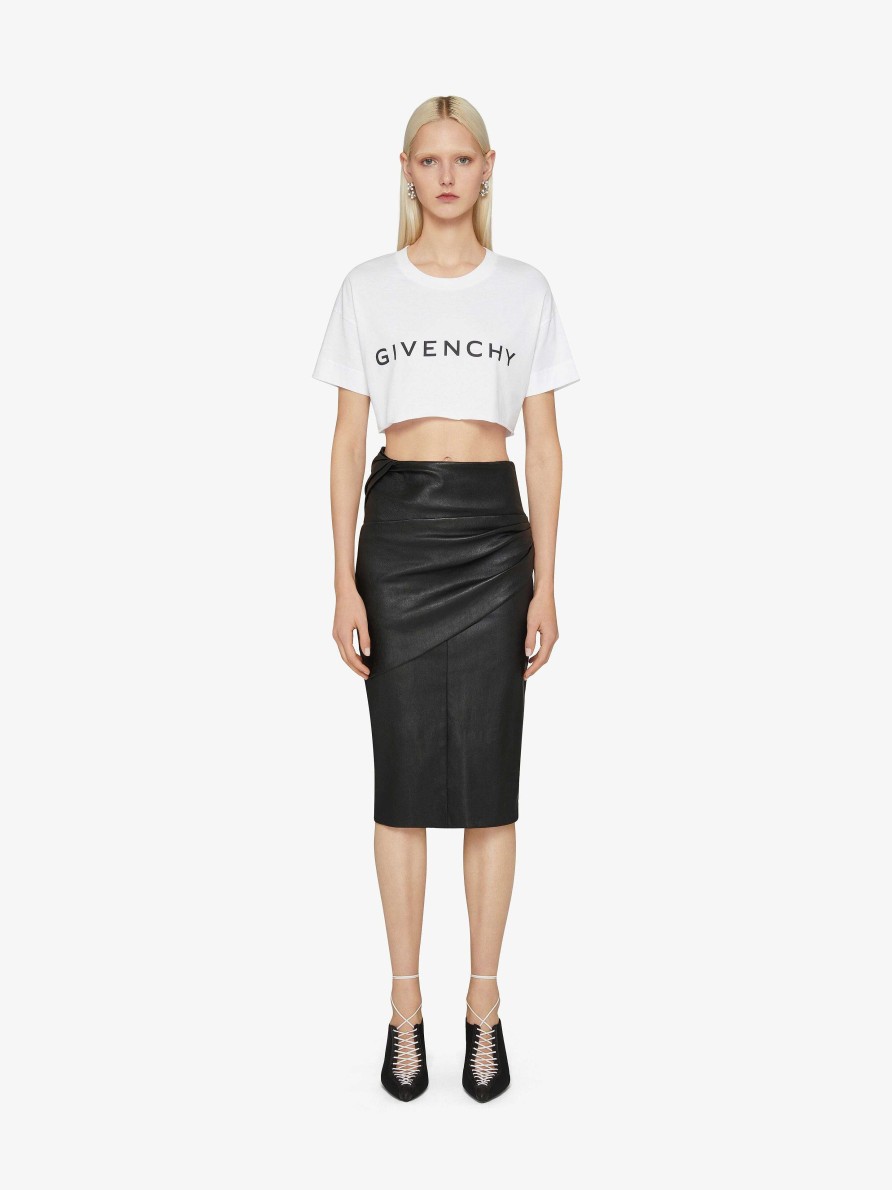 Women Givenchy T-Shirts | Givenchy Archetype Cropped T-Shirt In Cotton White