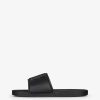 Men Givenchy Slides & Sandals | Slide Flat Sandals In Synthetic Leather Black/White