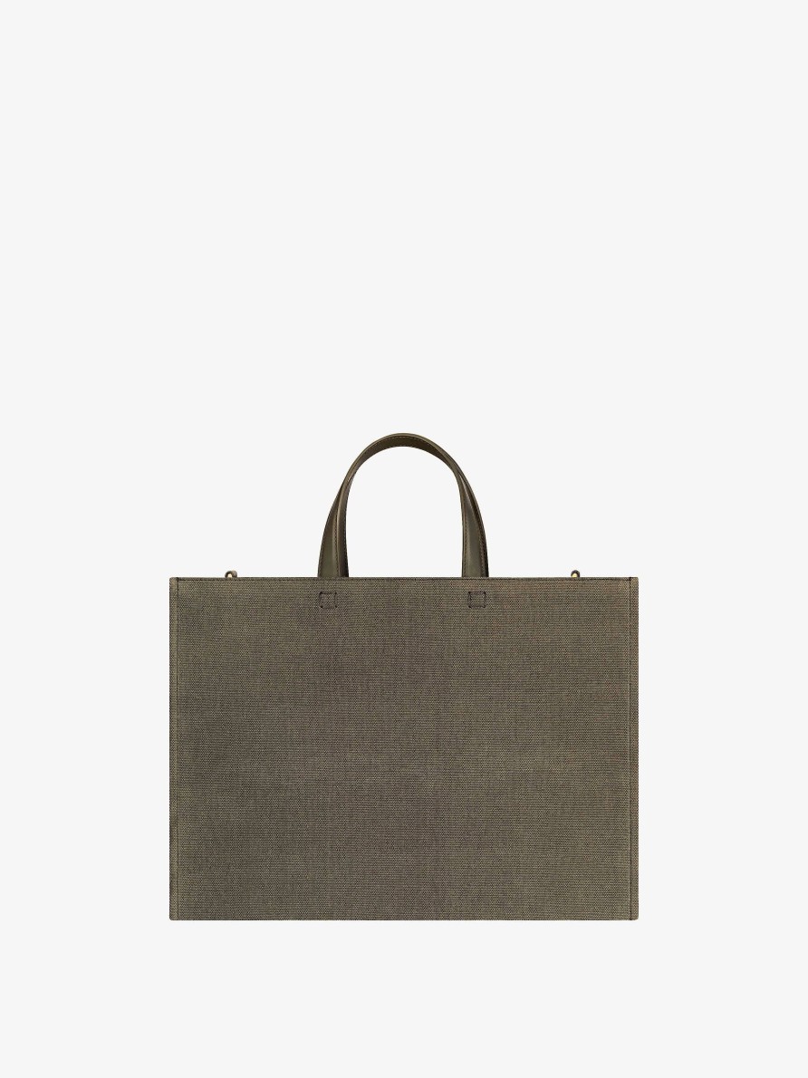 Women Givenchy G-Tote | Medium G-Tote Shopping Bag In Canvas Dark Khaki