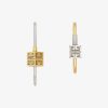 Men Givenchy Jewelry | Lock Asymmetrical Earrings In Metal Golden/Silvery