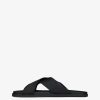 Men Givenchy Slides & Sandals | G Plage Sandals With Crossed Straps In Webbing Black