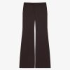 Women Givenchy Pants | Flare Tailored Pants In Crepe With Satin Back Dark Brown