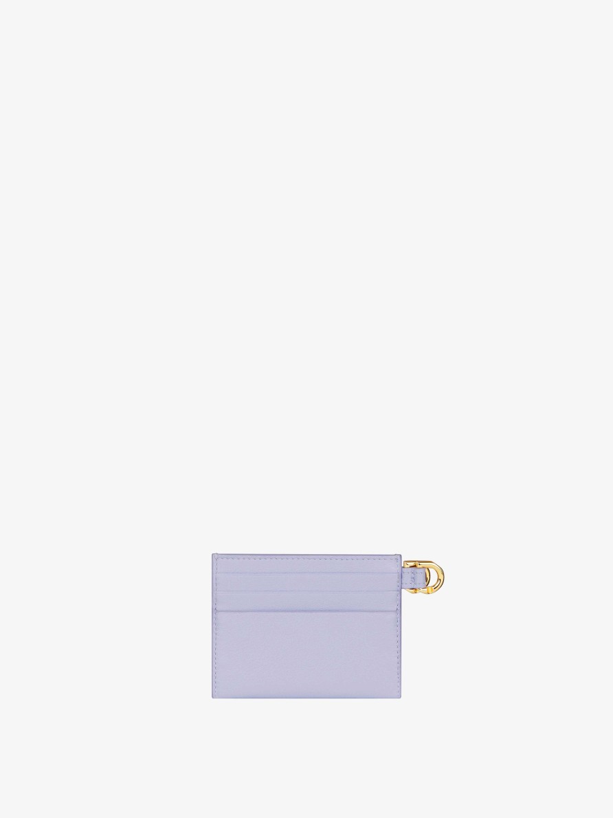 Women Givenchy Small Leather Goods | Voyou Card Holder In Leather Lavender