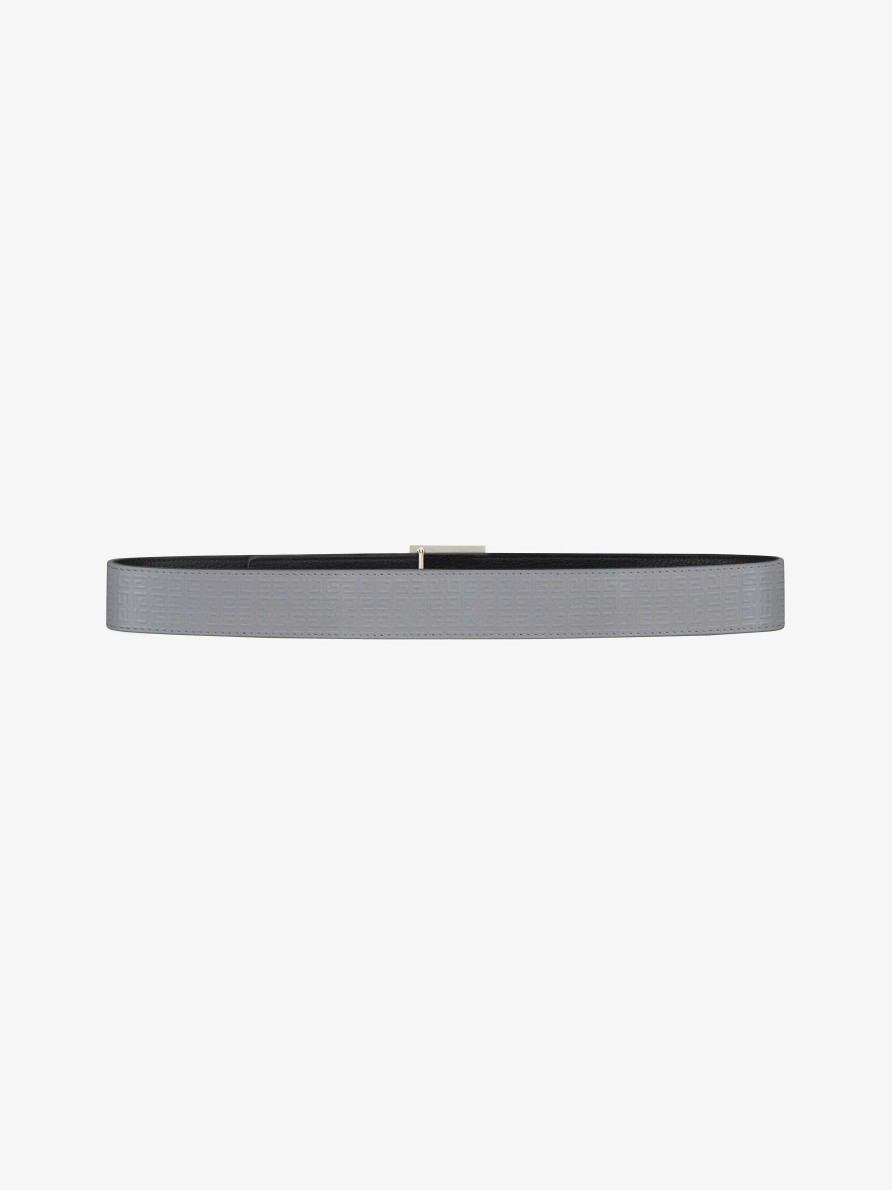 Men Givenchy Belts | 4G Reversible Belt In Micro 4G Leather Grey Mix