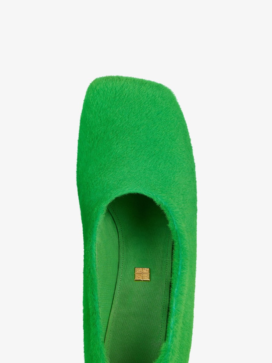 Women Givenchy Heels | Show Pumps In Lamb Hair Absynthe Green