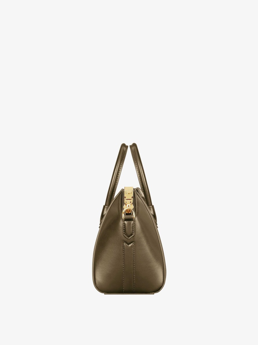 Women Givenchy Antigona | Mini Antigona Bag In Box Leather Dark Khaki