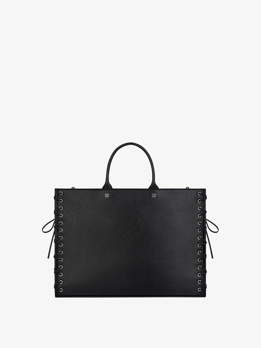 Women Givenchy G-Tote | Medium G-Tote Shopping Bag In Corset Style Leather Black