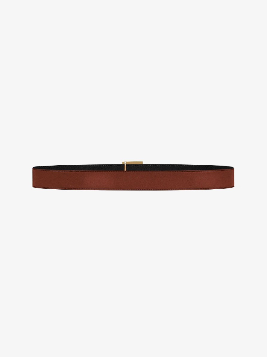 Men Givenchy Belts | 4G Reversible Belt In Leather Brown/Black