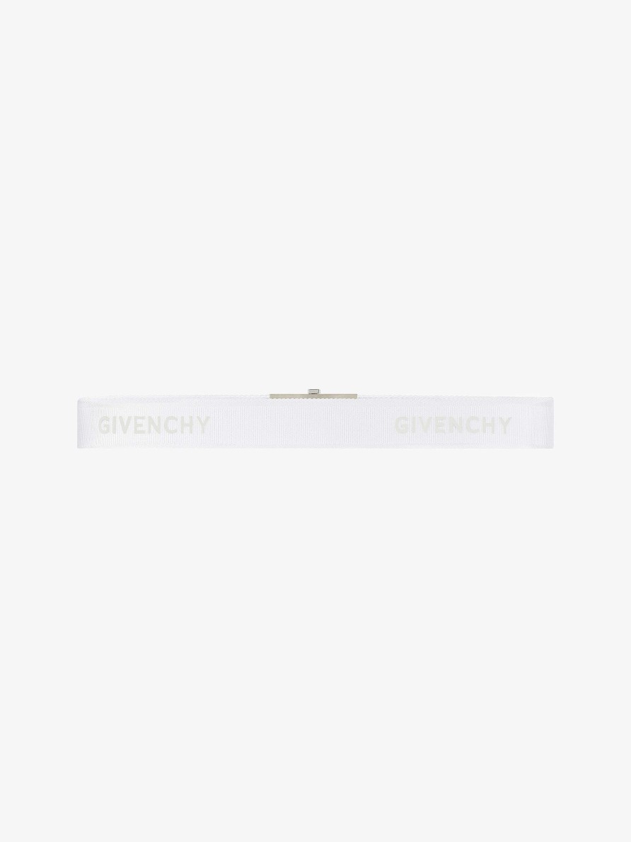 Men Givenchy Belts | Givenchy Skate Belt In Webbing White