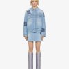 Women Givenchy Jackets & Coats | Oversized Jacket In 4G Embroidered Denim Light Blue