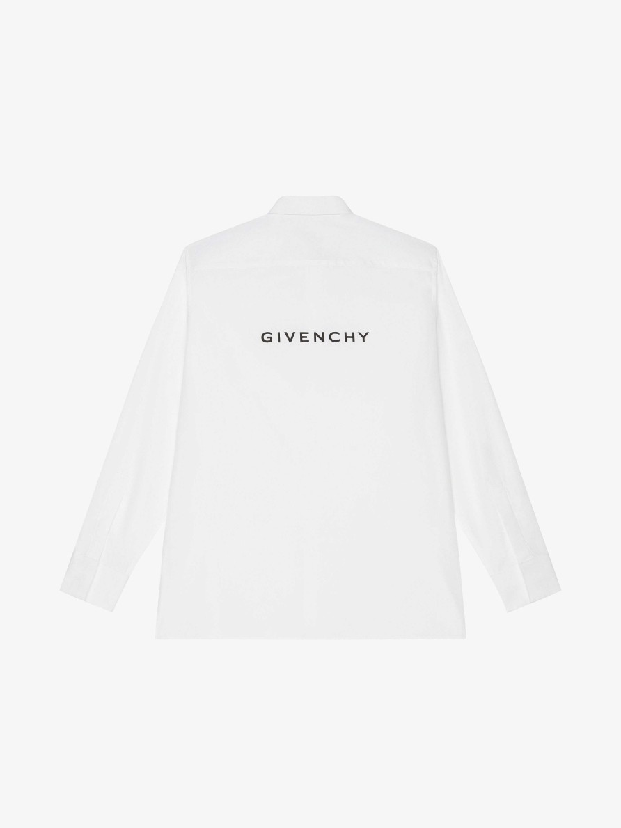 Men Givenchy Shirts | Givenchy Reverse Shirt In Poplin White