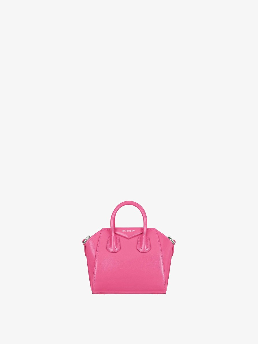 Women Givenchy Antigona | Micro Antigona Bag In Box Leather Neon Pink