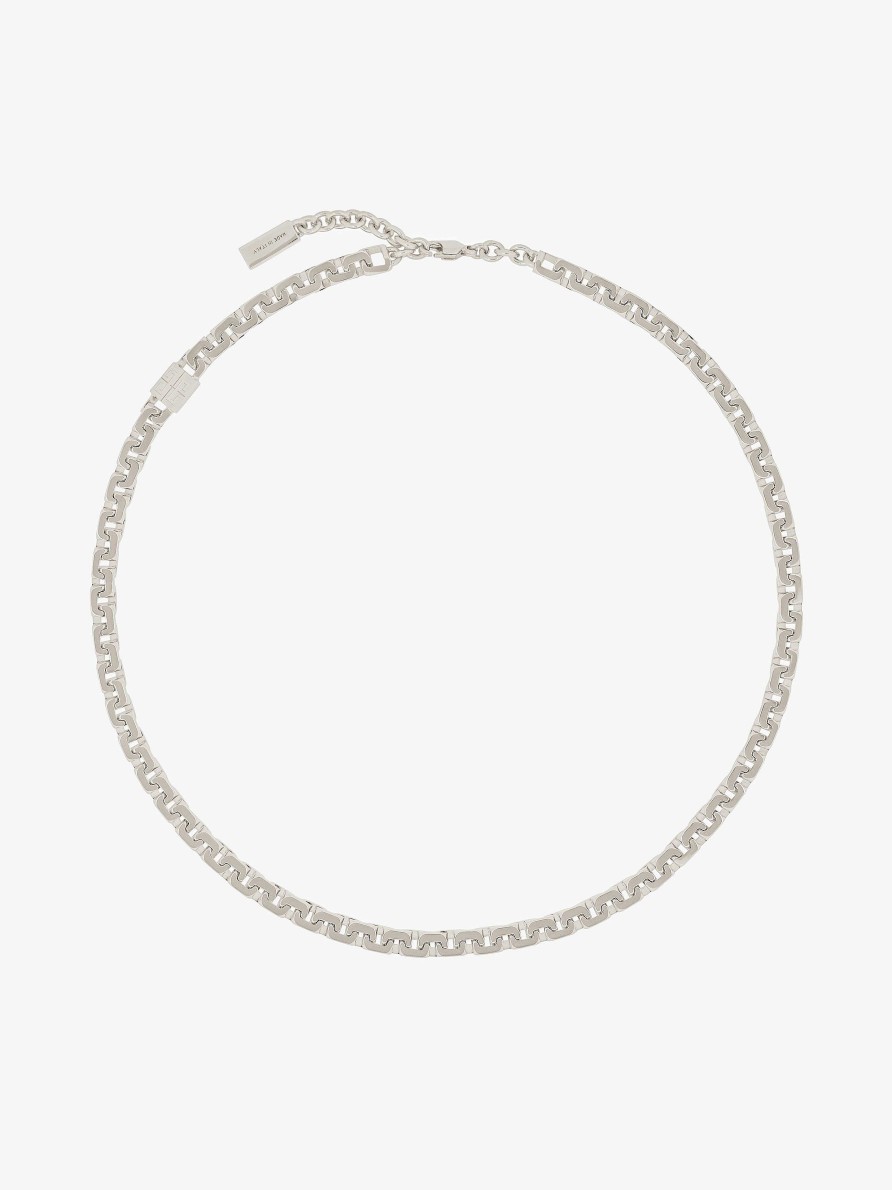 Men Givenchy Jewelry | 4G Chain Necklace In Metal Silvery