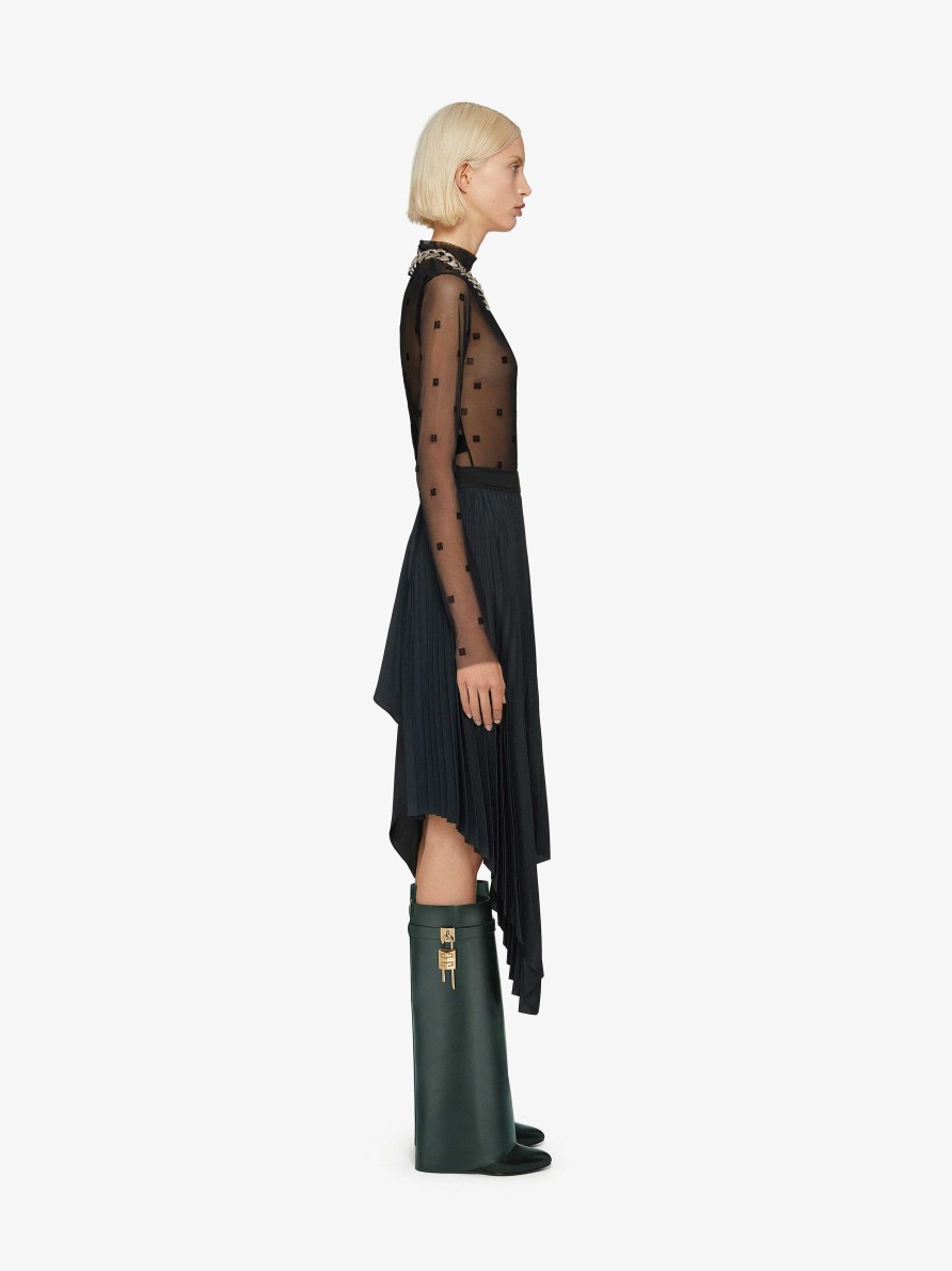 Women Givenchy Boots & Booties | Shark Lock Boots In Leather Green Forest