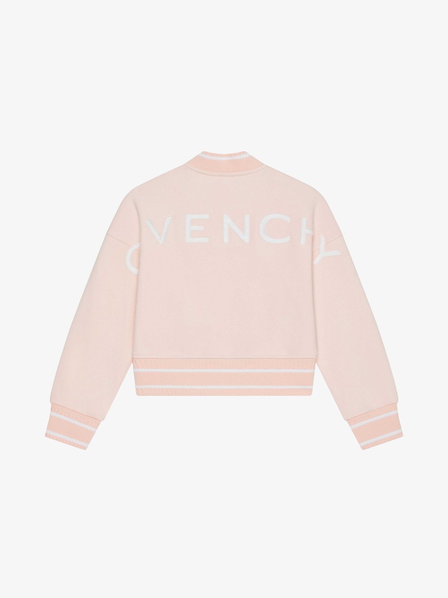 Women Givenchy Girl (4 To 12 Years) | Varsity Jacket In Fleece Candy Pink