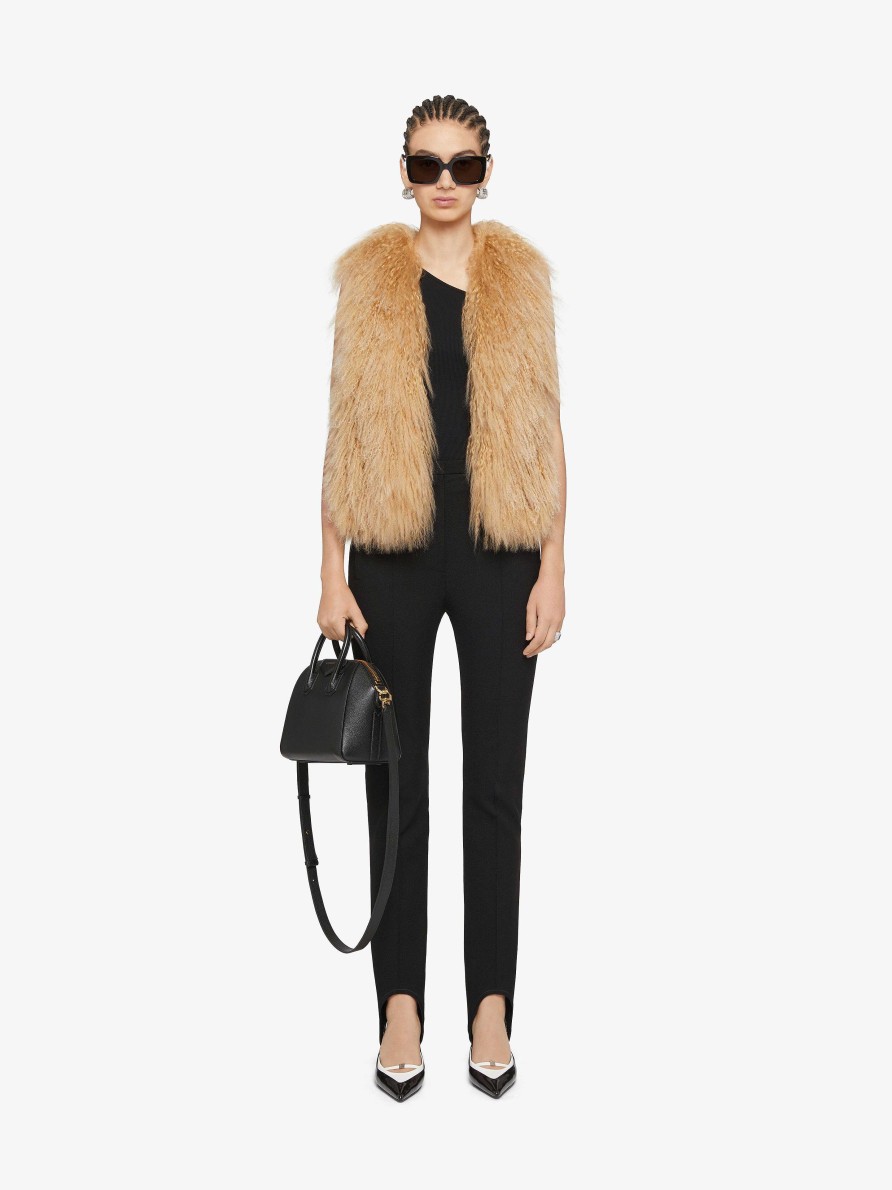 Women Givenchy Outerwear & Blousons | Sleeveless Jacket In Fur Desert