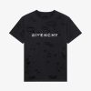 Men Givenchy T-Shirts | Givenchy Oversized T-Shirt In Cotton With Destroyed Effect Faded Black