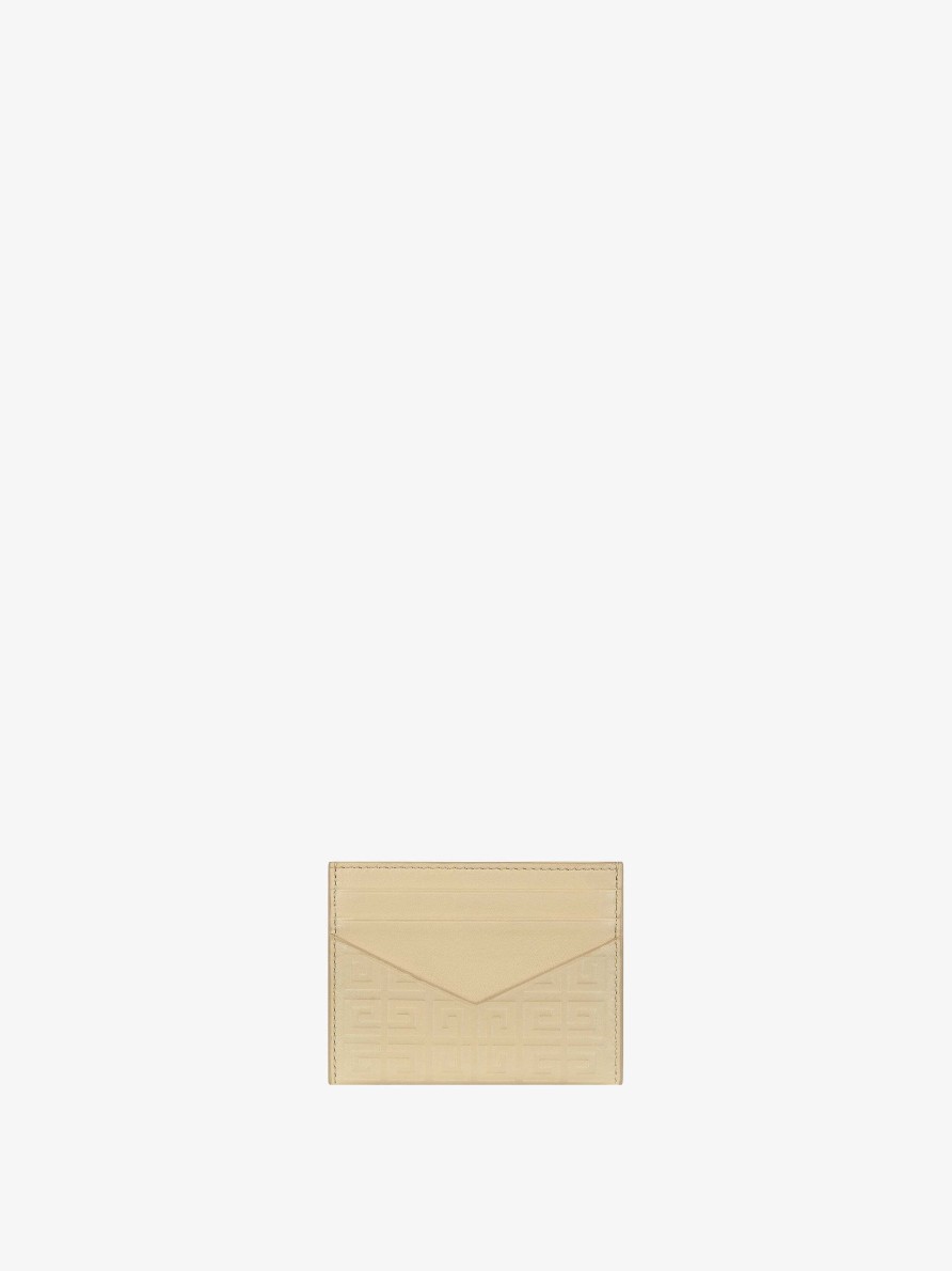 Women Givenchy Small Leather Goods | G-Cut Card Holder In 4G Leather Natural Beige