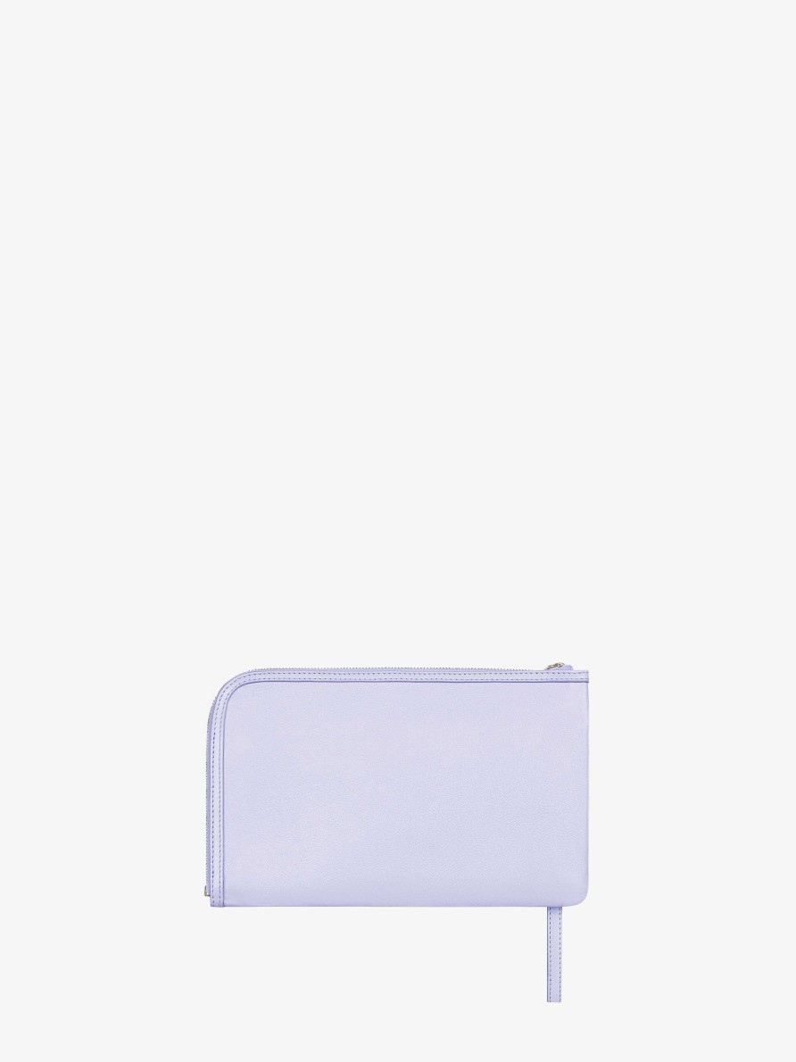 Women Givenchy Small Leather Goods | Voyou Pouch In Leather Lavender