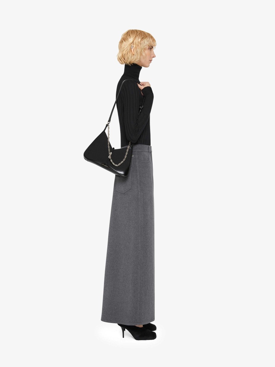 Women Givenchy Skirts | Skirt In Wool And Cashmere With Slit Dark Grey