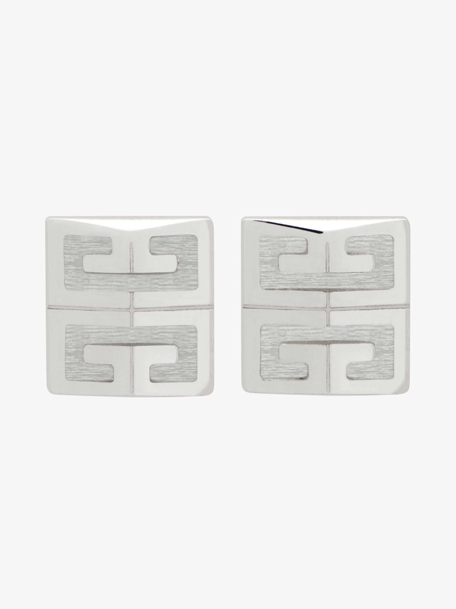 Men Givenchy Jewelry | 4G Earrings In Metal Silvery