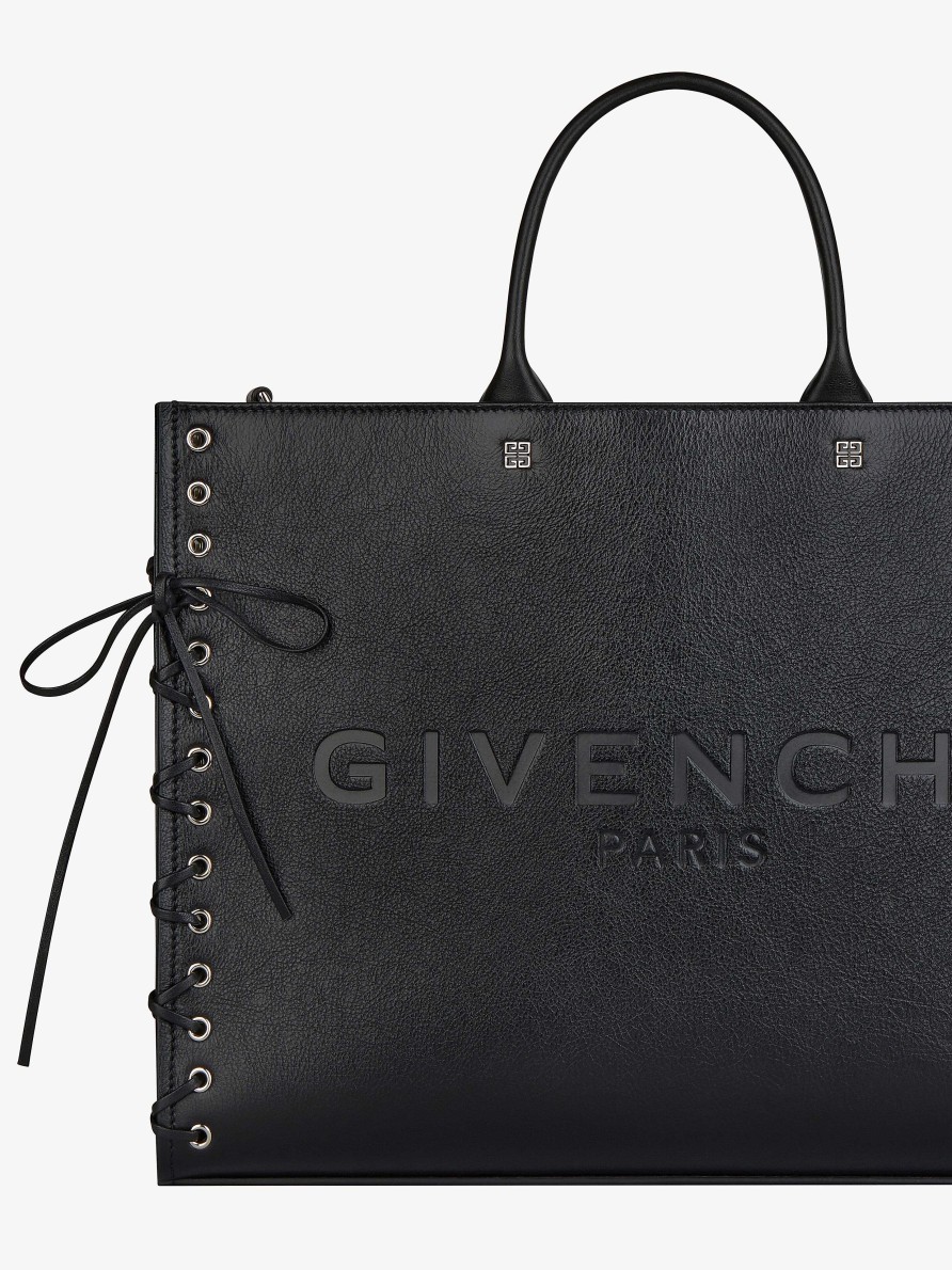 Women Givenchy G-Tote | Medium G-Tote Shopping Bag In Corset Style Leather Black