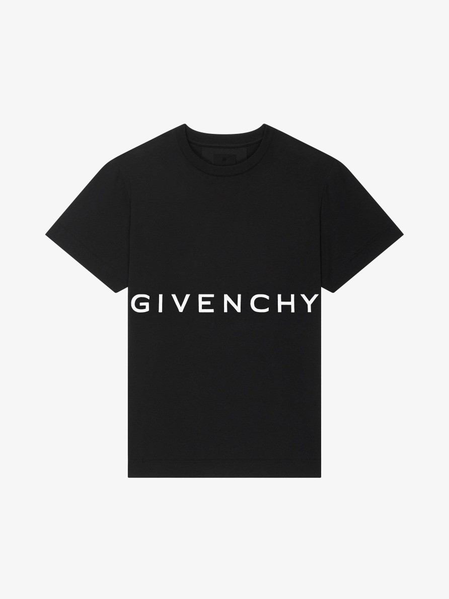 Men Givenchy T-Shirts | Givenchy 4G Slim Fit T-Shirt In Cotton Black