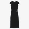 Women Givenchy Dresses | Dress In Crepe And 4G Tulle Black