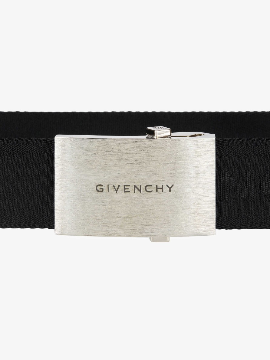 Men Givenchy Belts | Givenchy Skate Belt In Webbing Black