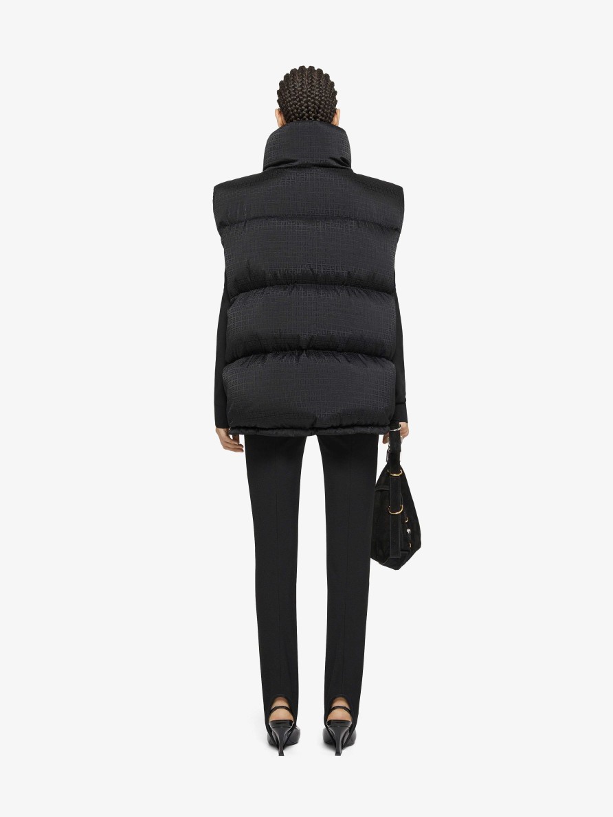 Women Givenchy Outerwear & Blousons | Sleeveless Puffer In 4G Jacquard Black