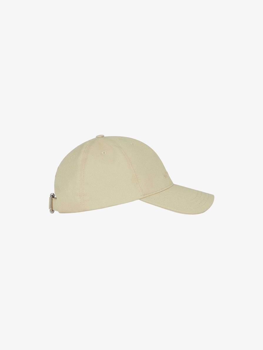 Men Givenchy Beanies & Caps | Givenchy Embroidered Cap In Cotton Pale Golden