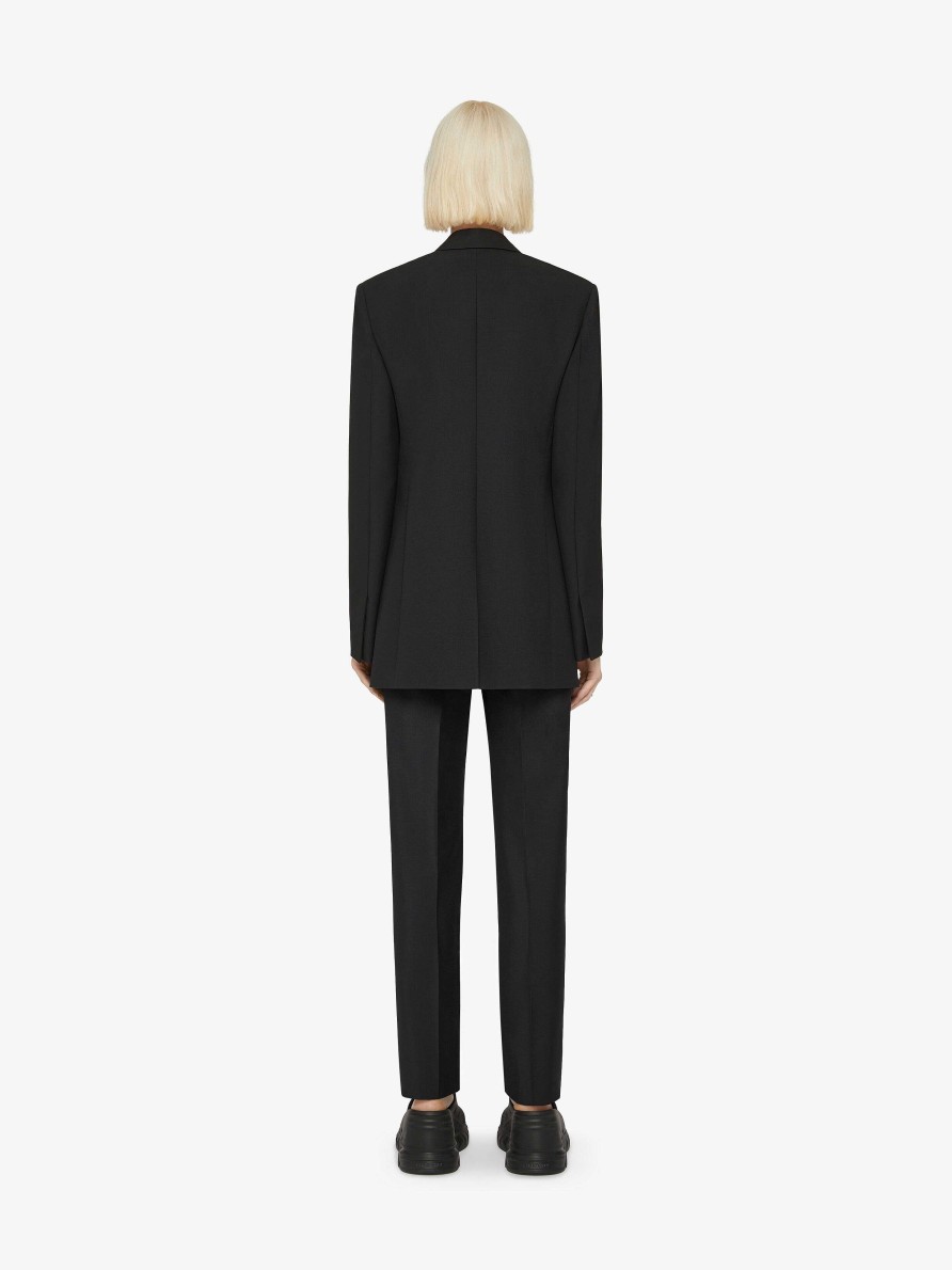 Women Givenchy Jackets & Coats | Jacket In Wool And Mohair With U-Lock Buckle Black/Silvery