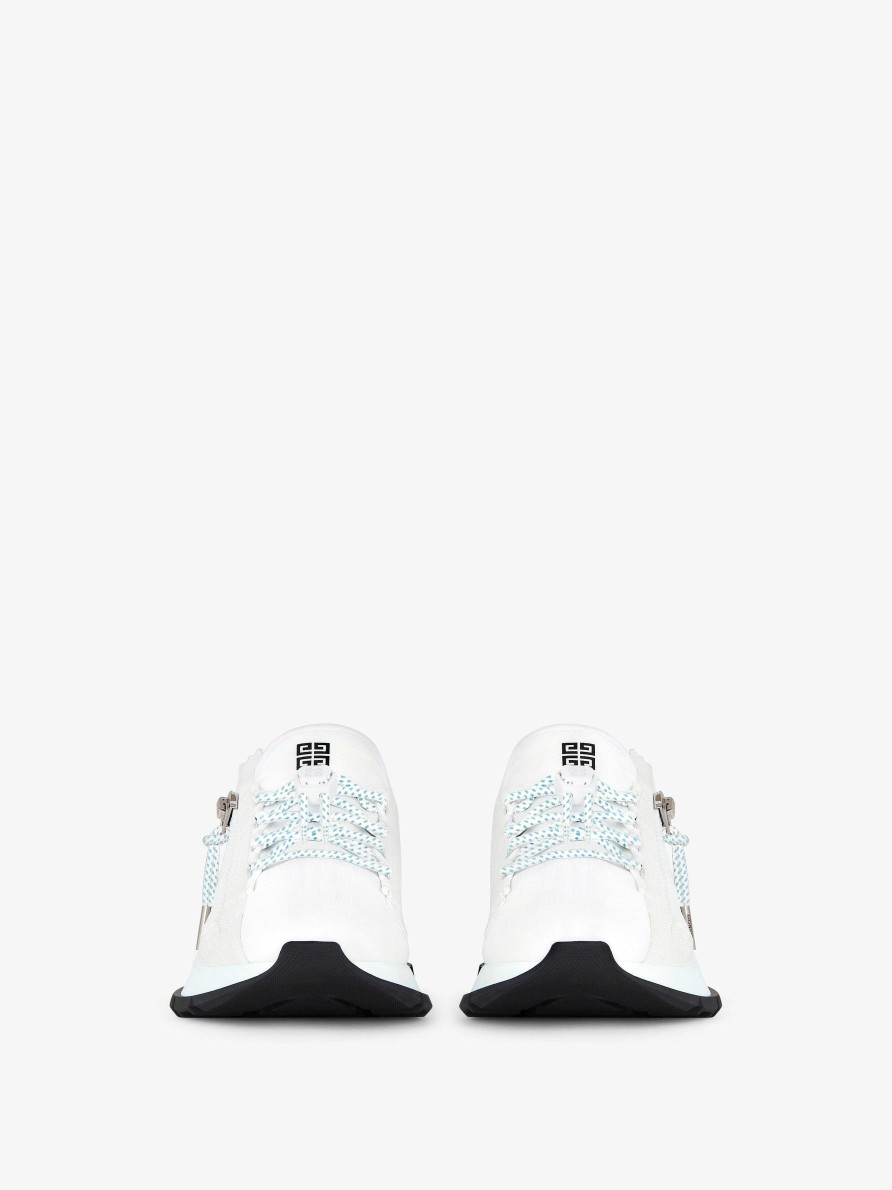 Women Givenchy Sneakers | Spectre Runner Sneakers In Synthetic Fiber With Zip White/Blue