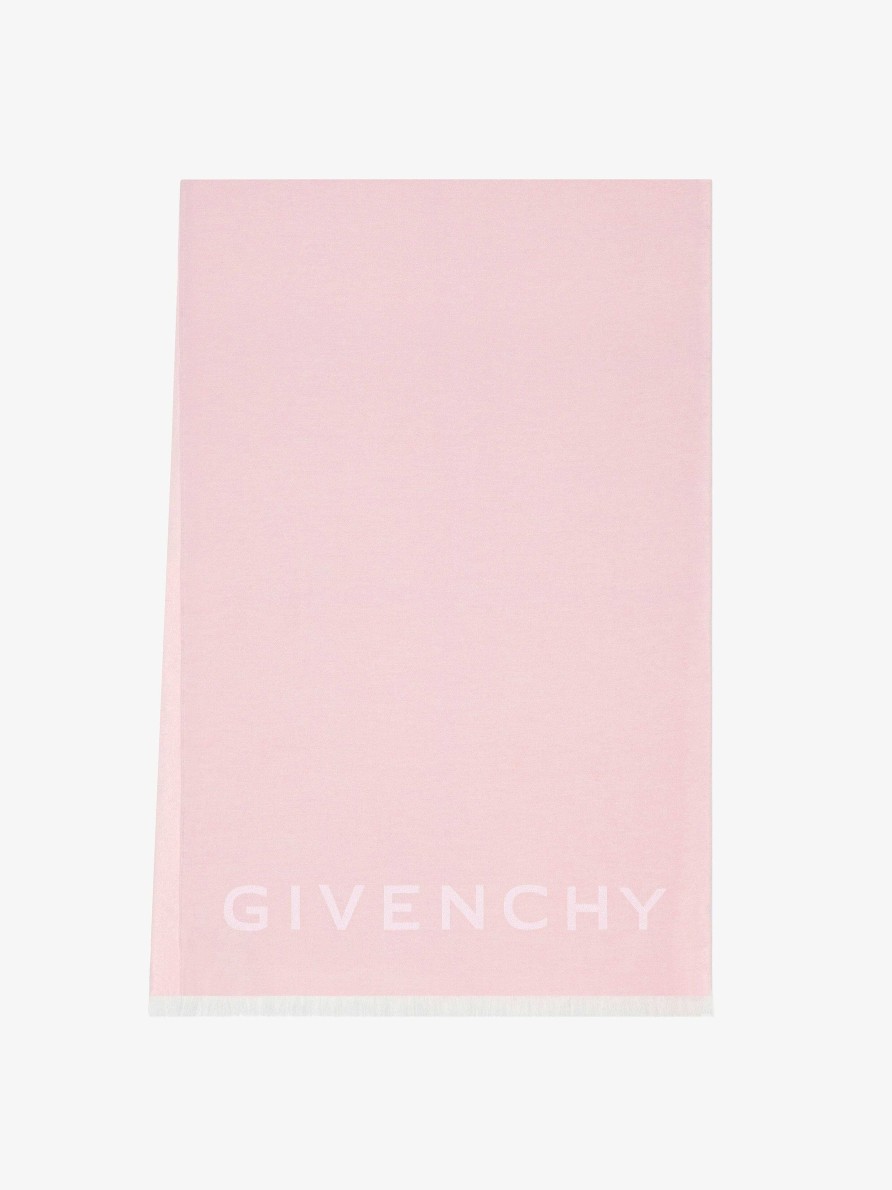 Women Givenchy Scarves | Givenchy 4G Scarf In Wool And Cashmere Blush Pink